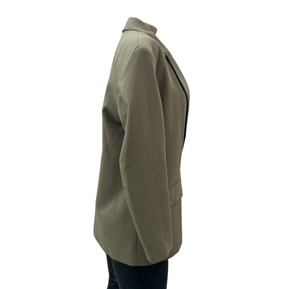ZARA Womens Blazer Jacket Double-Breasted Oversize Pockets Long‎ Sleeve Khaki XS - Picture 6 of 16